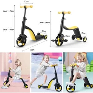 Kids Scooter With Seat / 3 Wheels Kid Kick Scooter