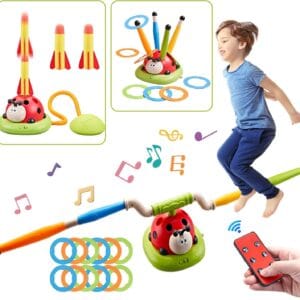 Alternative view of 3-in-1 Ladybug Action Game Set – Rocket Launcher, Musical Jump & Ring Toss for Kids