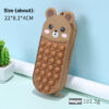 Silicone Bubble Brown-Bear Bubble Pencil Case