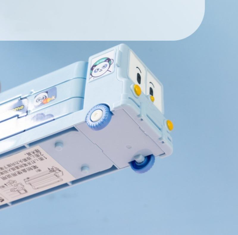 Creative Stationery Box School Bus Three-layer Pencil Case - Image 3
