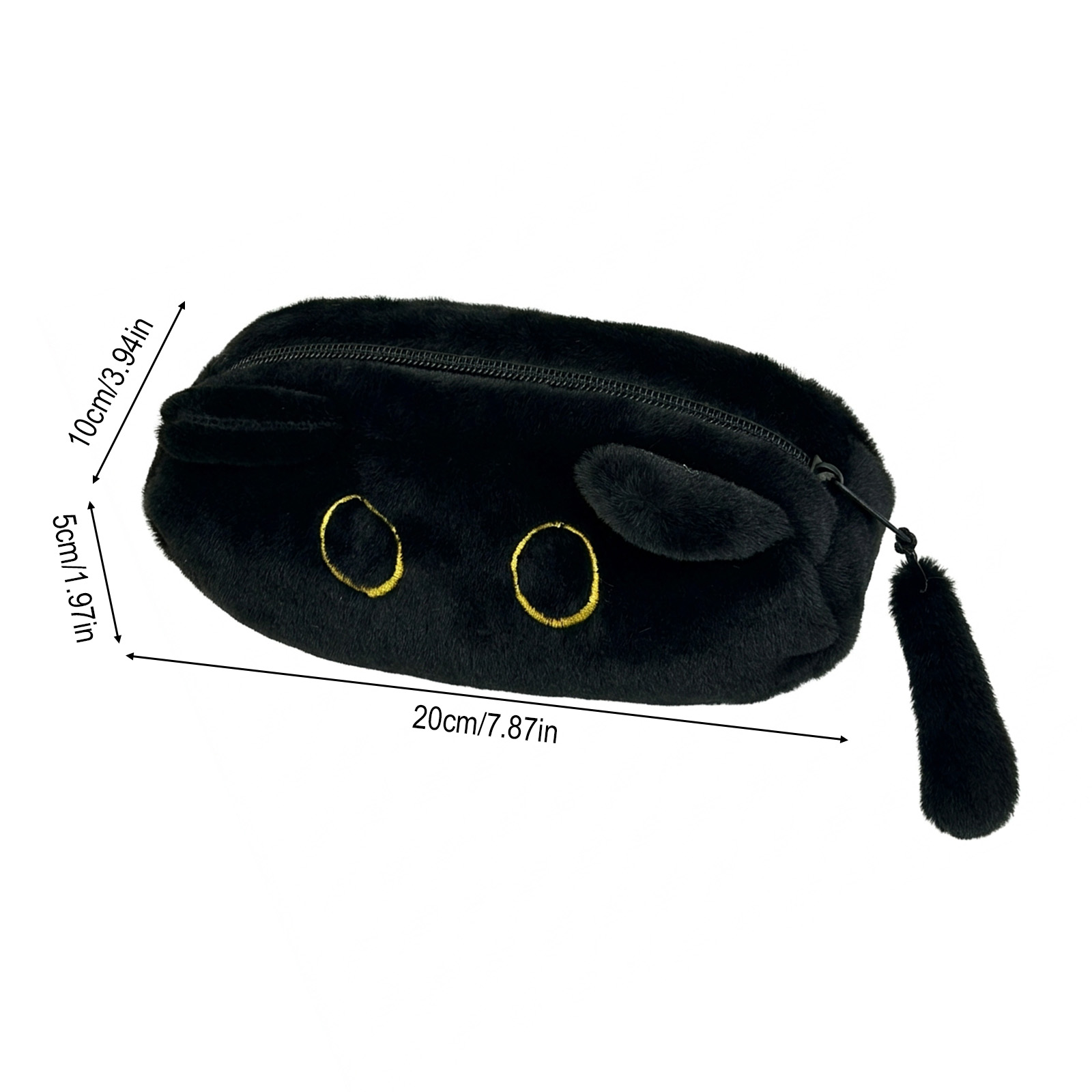 Large Capacity Pencil Case Black Color, 3D Cat Pen Bags Pencil Pouch Organizer for Office College School - Image 2