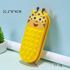 Silicone Bubble Yellow-Giraffe Bubble Pencil Case