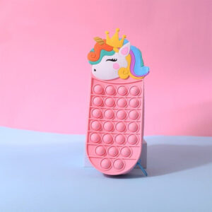 Silicone Bubble Pink Unicorn Bubble Pencil Case